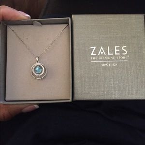 March birthstone pendant necklace